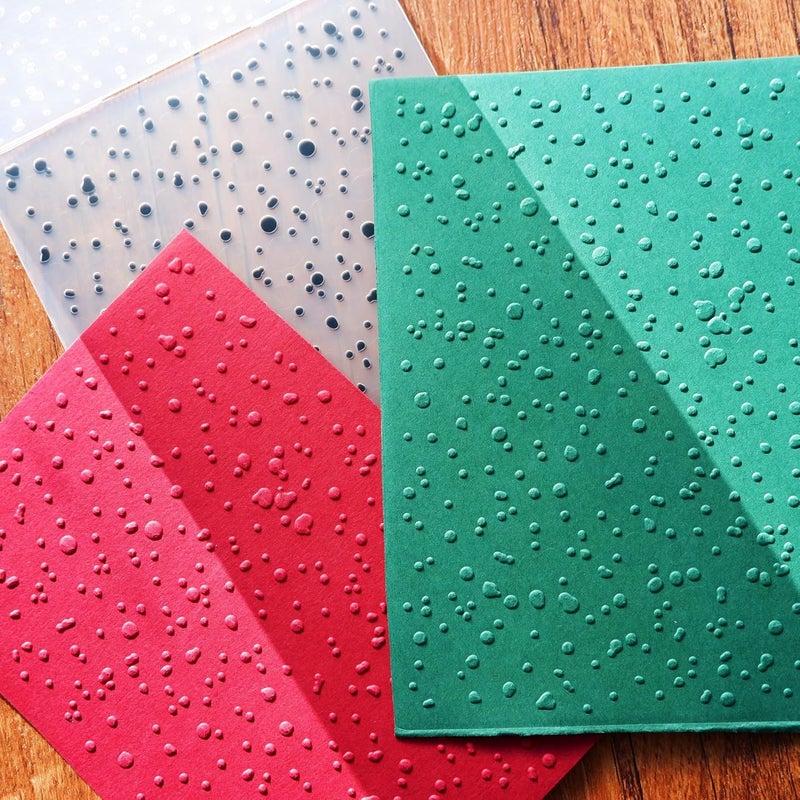 Arbuya Christmas Plastic Embossing Folders for Card Making Snowfall Texture Embossing Folder Templates for Scrapbooking Paper Crafting Home Decoration - Image 3